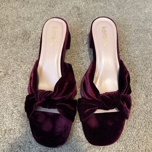 Kensie Velvet Knot Bow Heeled Sandals